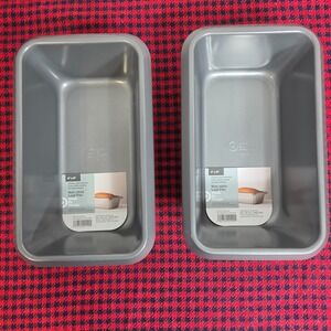 Set of 2 Made By Design Non Stick Loaf Pans 5" x 9" Gray Carbon Steel Bakeware